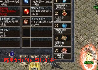 哪里能打到传奇技能书? 哪里能打到传奇技能书?