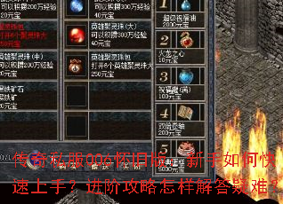 传奇私服006怀旧版:新手如何快速上手?进阶攻略怎样解答疑难? 传奇私服006怀旧版:新手如何快速上手?进阶攻略怎样解答疑难?